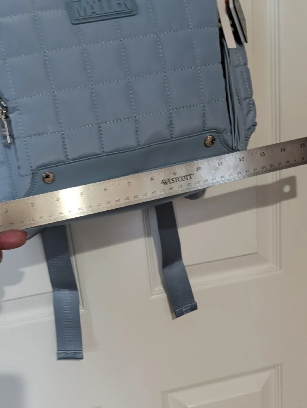 Steve Madden Quilted Powder Blue Backpack
